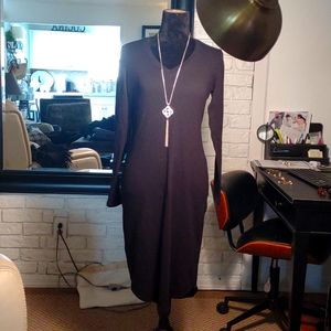 V-neck black dress